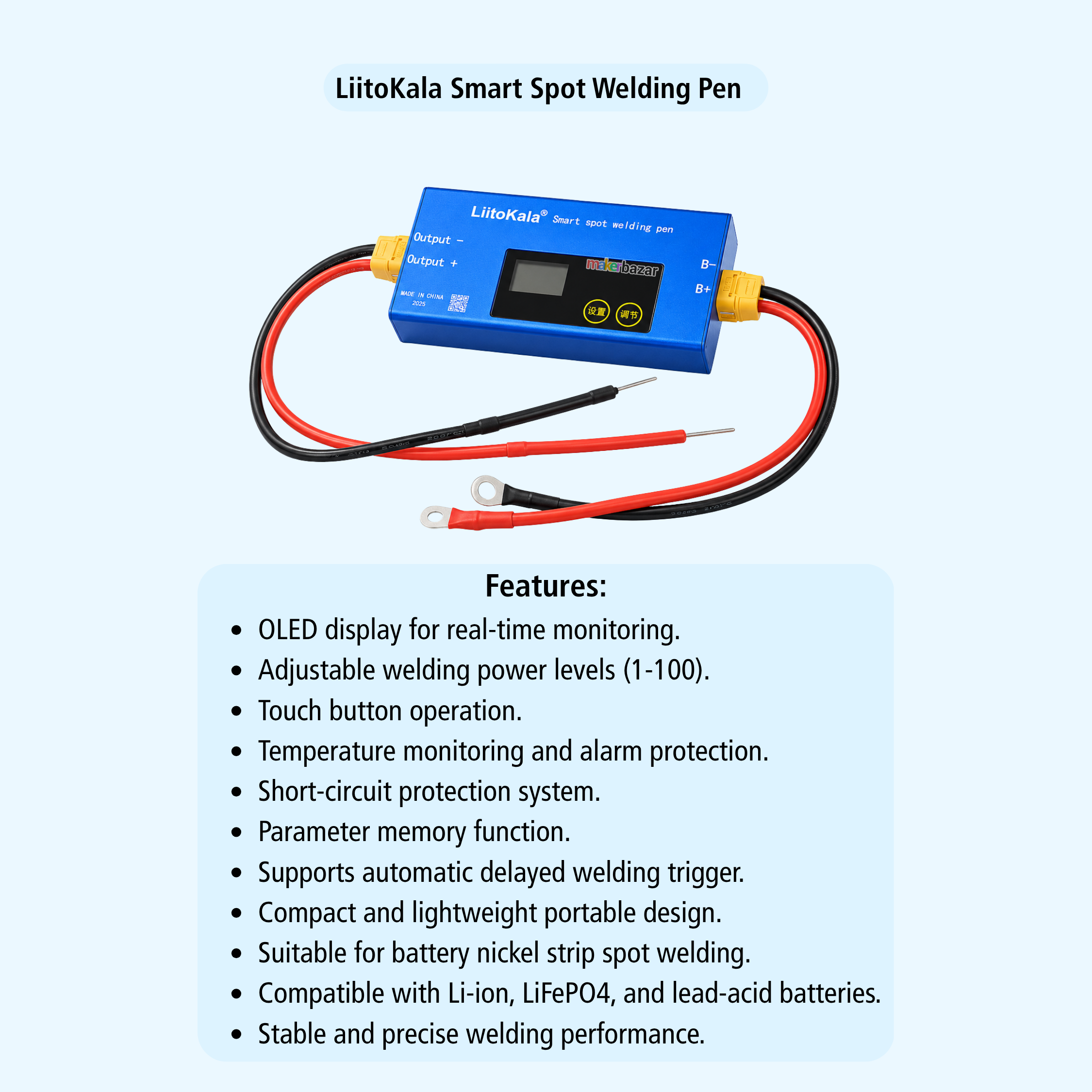 LiitoKala Smart Portable Spot Welding Machine with OLED Display
