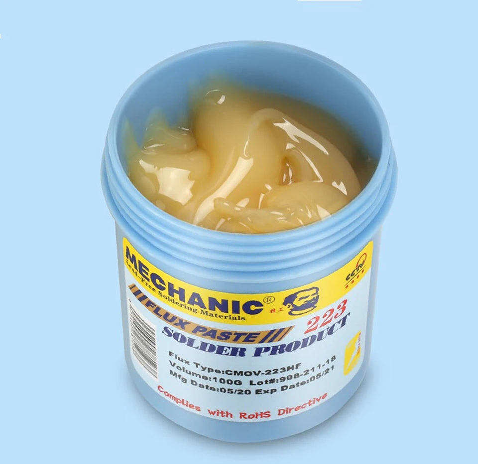 Mechanic: 100gm Lead-Free No-Clean Solder Flux Paste Container