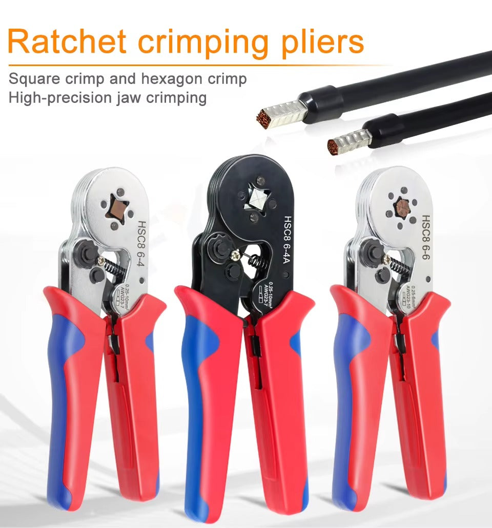 Ferrule Crimping Tool – Wire Terminal Ratchet Crimper for 0.25–10mm²