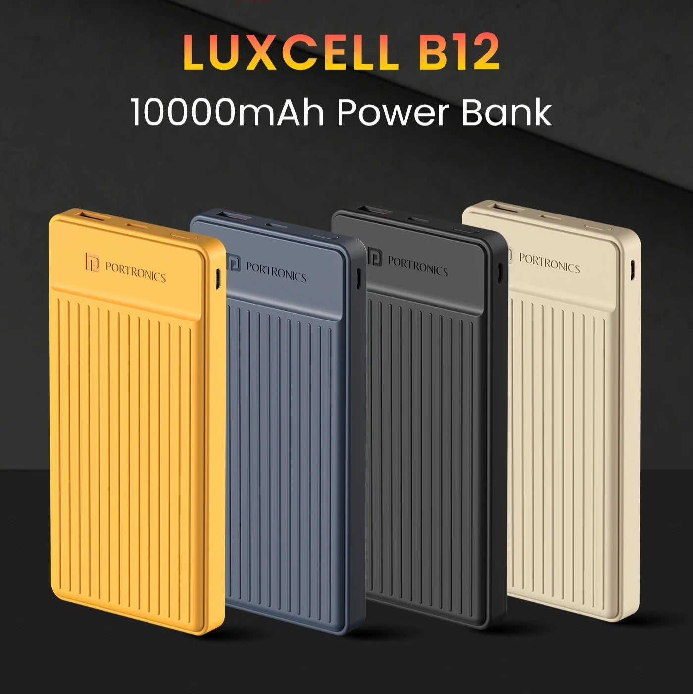 Portronics: POR2251 Luxcell B12 10K Powerbank with Micro & Type C input