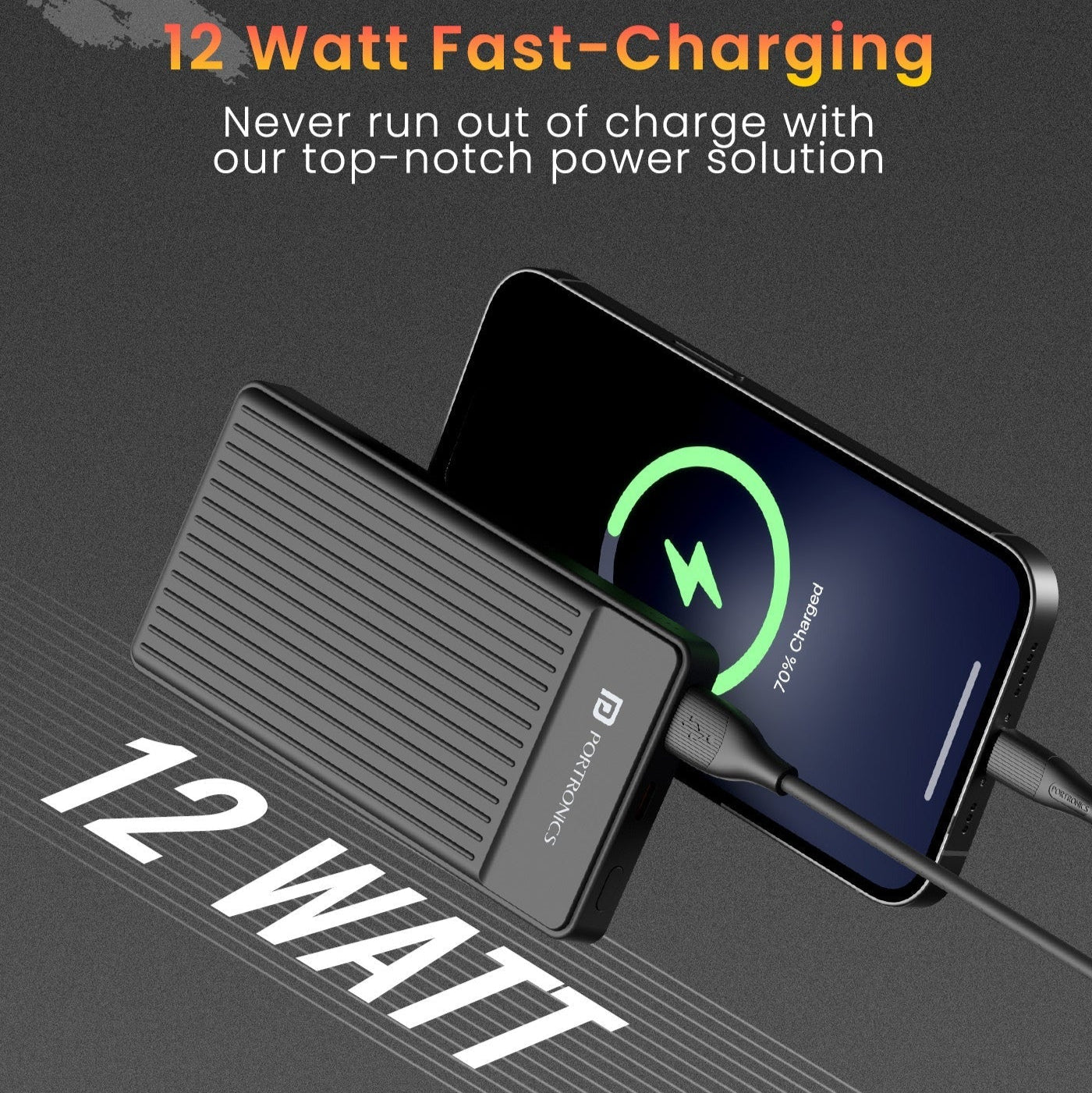 Portronics: POR2251 Luxcell B12 10K Powerbank with Micro & Type C input