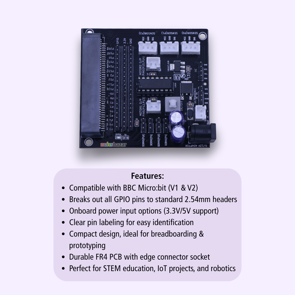 Micro:bit GPIO Expansion Board | Pin Breakout Adapter for BBC Micro:bit