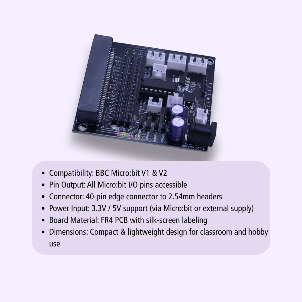Micro:bit GPIO Expansion Board | Pin Breakout Adapter for BBC Micro:bit