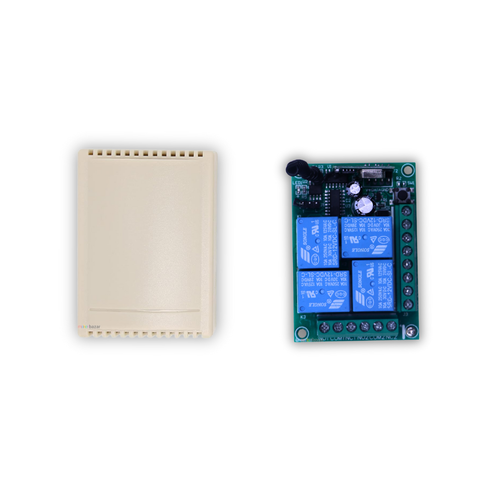12VDC 433MHz 4-Channel RF Receiver Module with Case | Wireless Remote ...