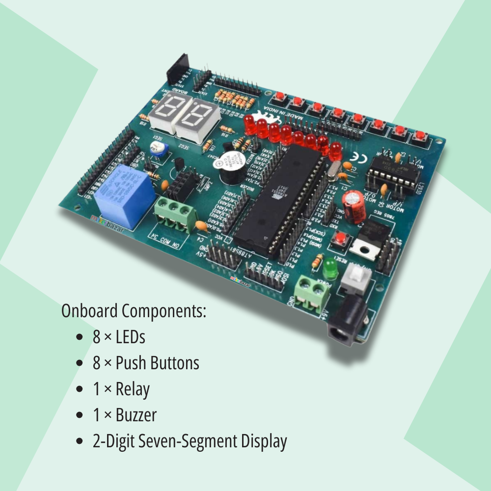 AT89S51/52 8051 Development Board | Microcontroller Training & Embedded System Learning Kit