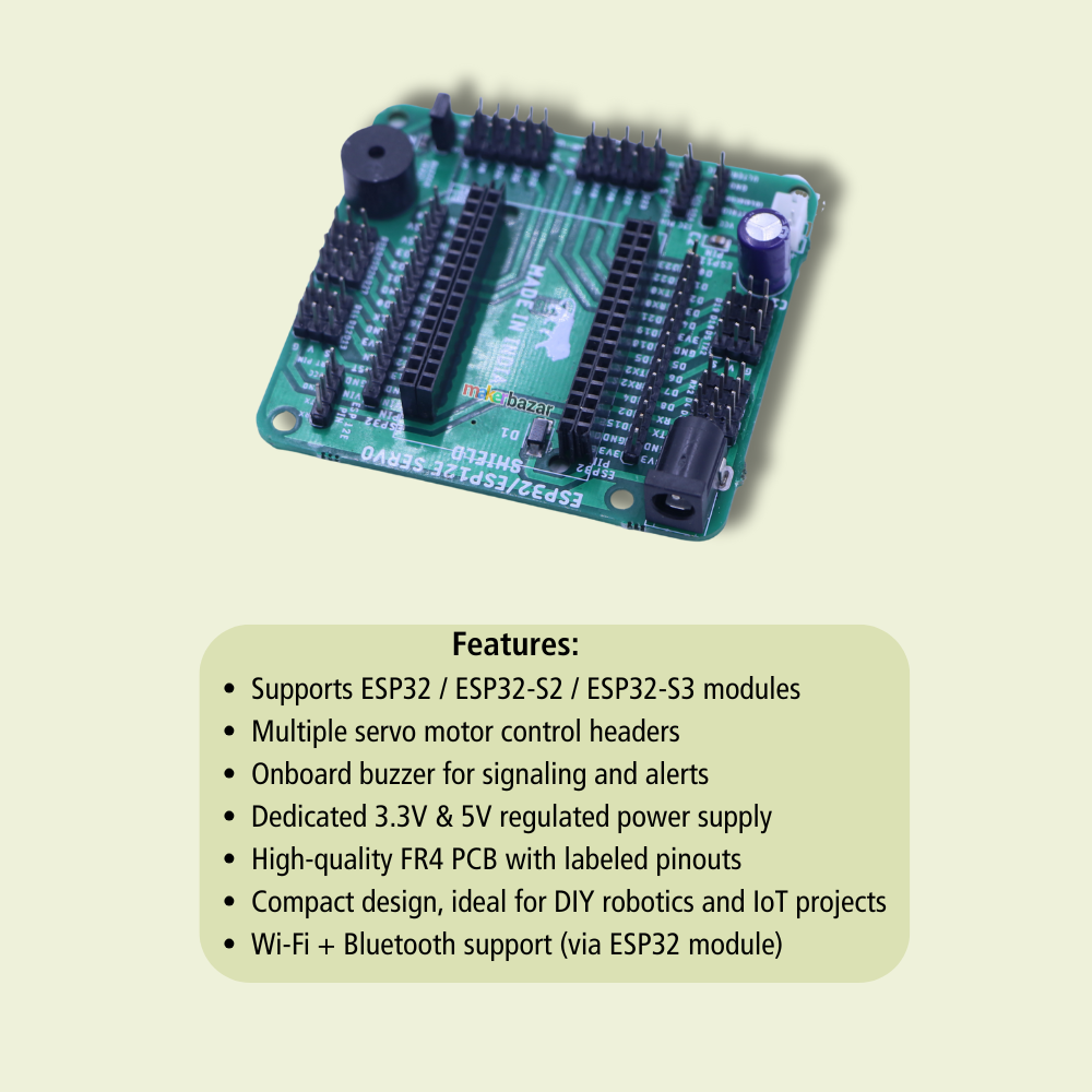 ESP32 Servo Development Board | Multi-Servo Control Shield for IoT & Robotics