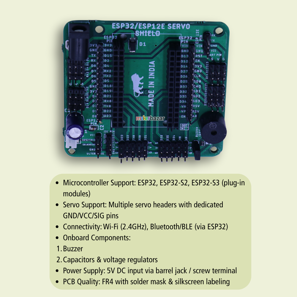 ESP32 Servo Development Board | Robotics & IoT Servo Control Shield