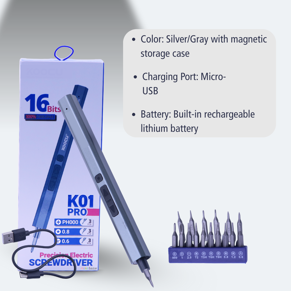 16-in-1 Rechargeable Cordless Electric Mini Screwdriver Set