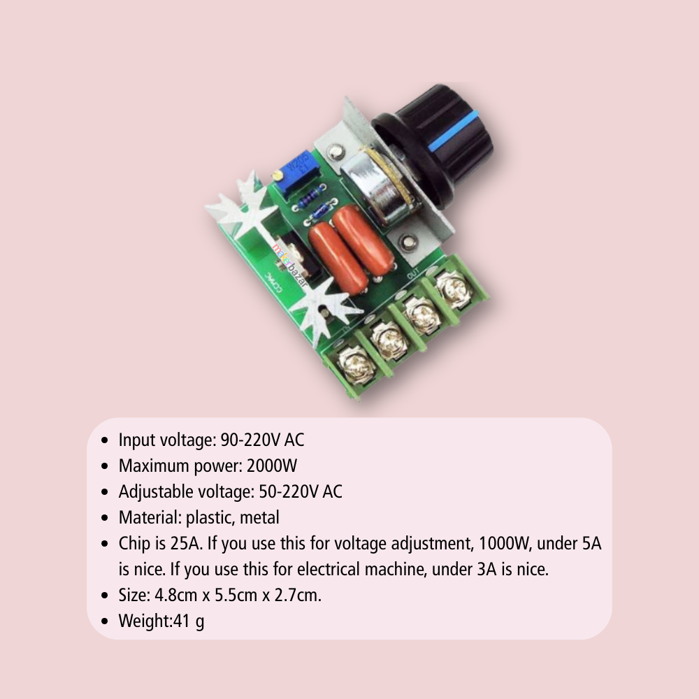AC 220V 2000W SCR Voltage Regulator Dimmers Speed Controller Thermostat