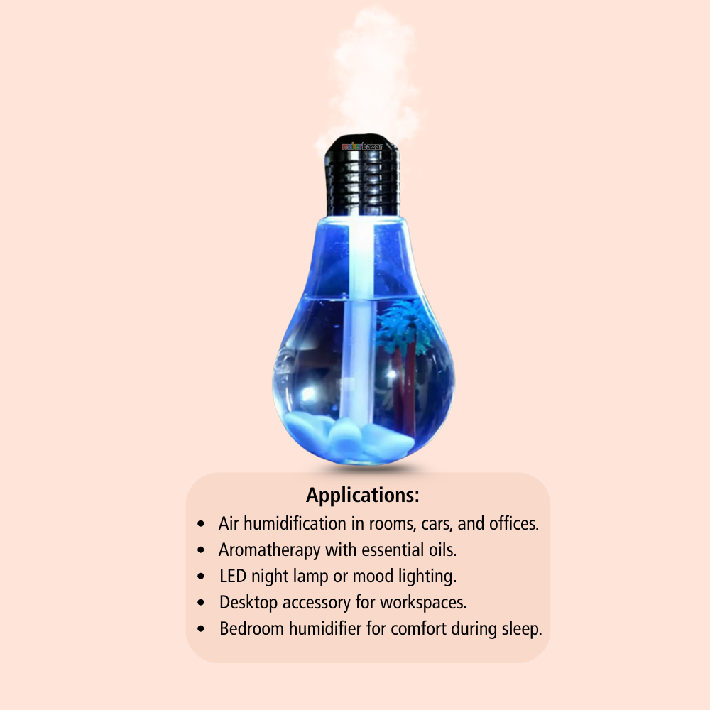 Light Bulb Design Portable Humidifer for Home Decor