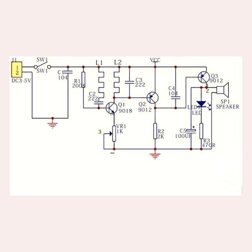 A88 Metal Detector Non-Contact Metal Induction Detection DIY Kit