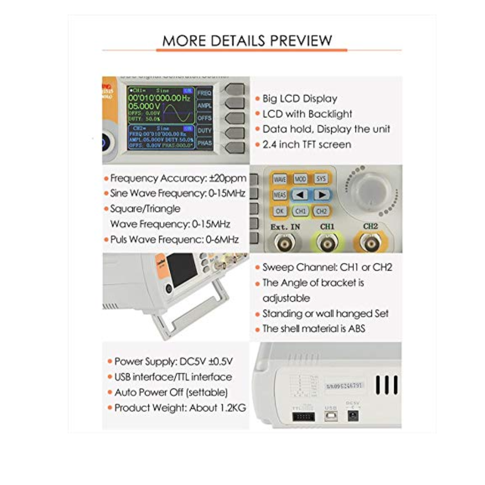 MetroQ MTQ1515 DDS Signal Generator/Counter – Dual Channel Function Generator