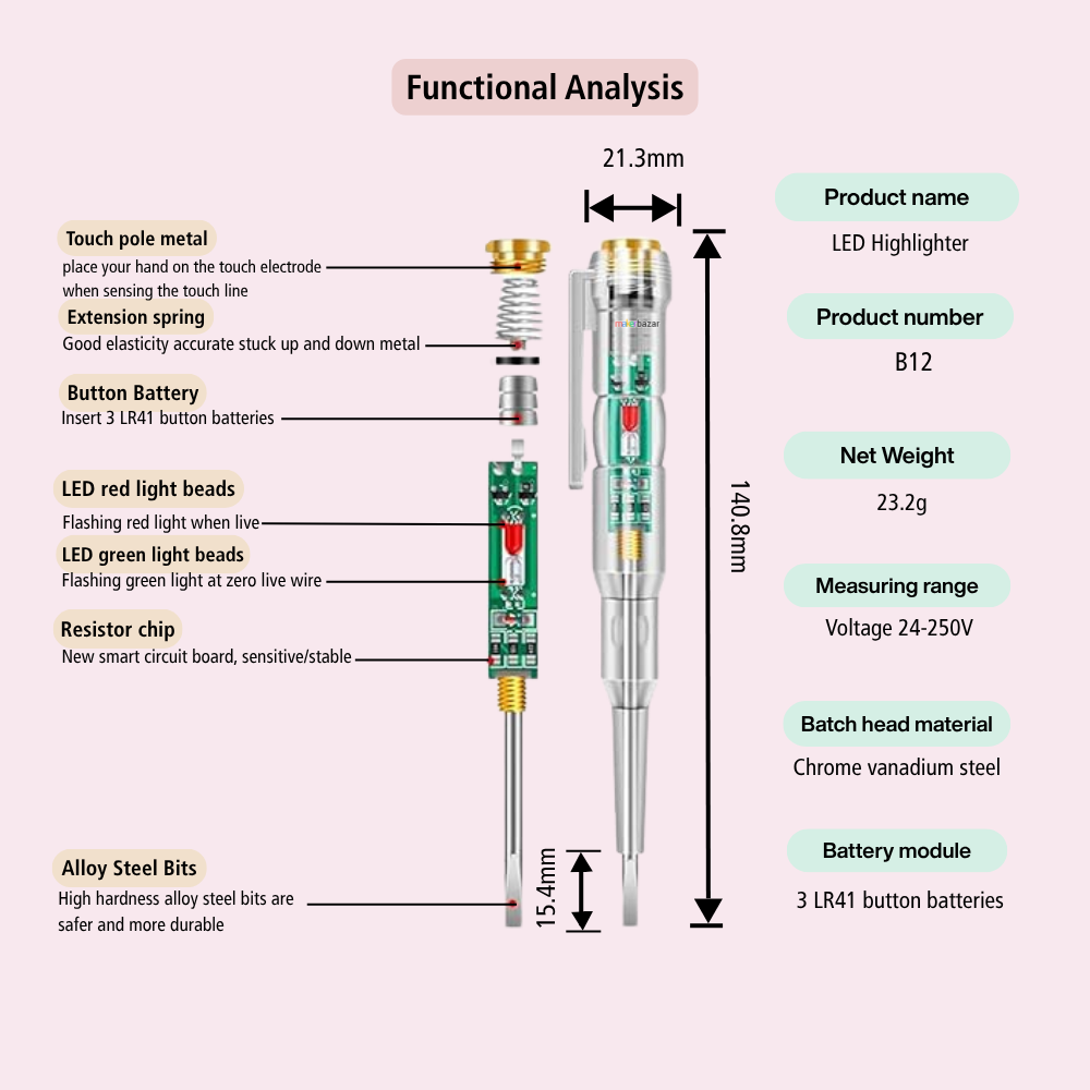 Multifunction Dual LED AC-DC Light Tester Pen