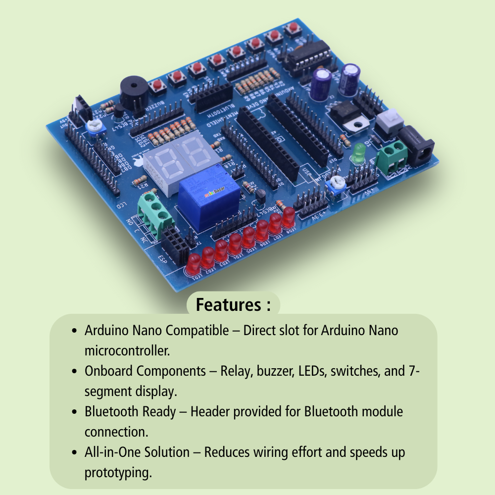 Nano Development Shield – Prototyping Expansion Board