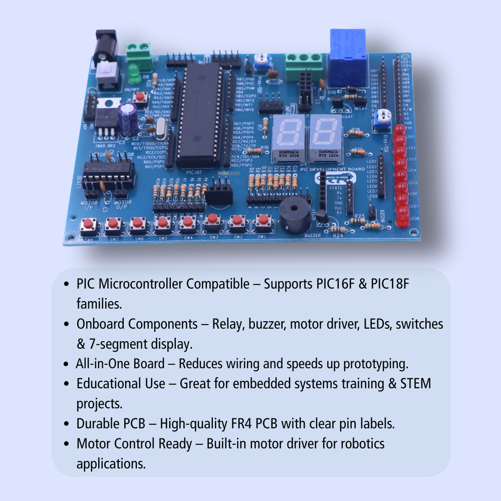Building Microcontrollers PIC Microcontroller Development Board – Prototyping Kit