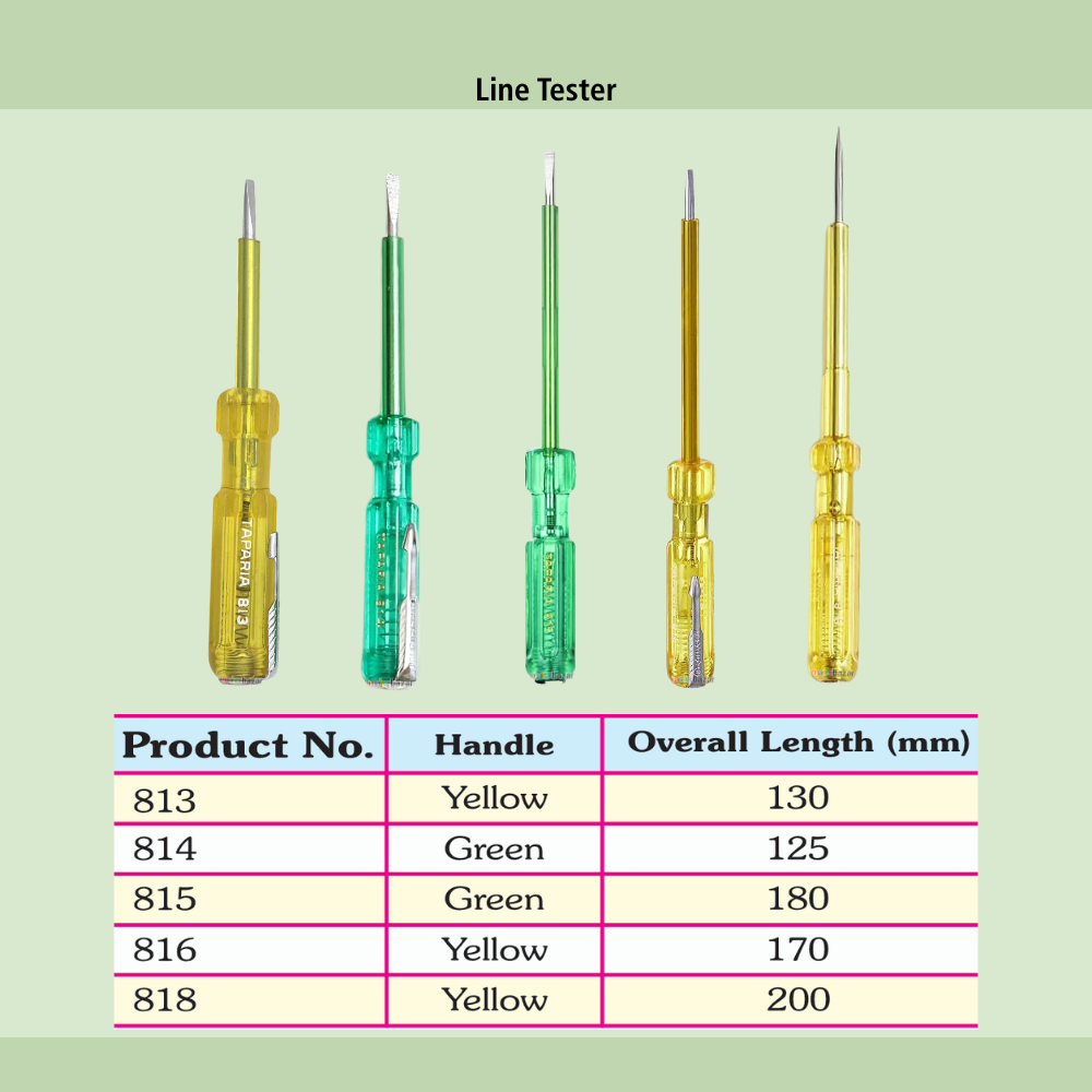 Taparia Line Tester – High Quality Electric Test Screwdriver