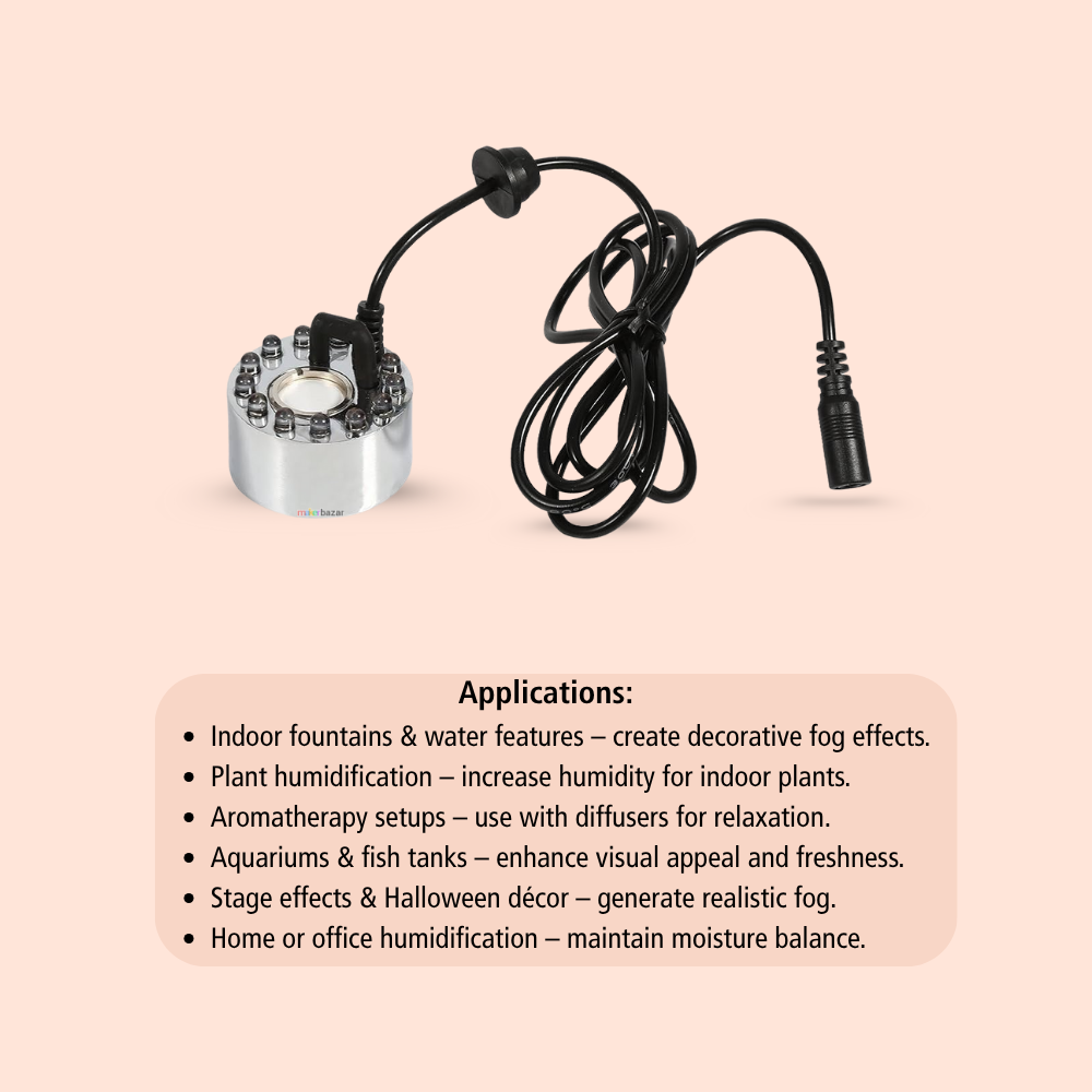 DC24V 16MM 12LED Alloy Air Humidifier Mist Maker 46MM*38MM