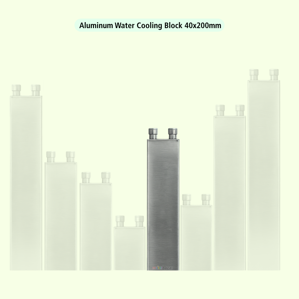 Same-Direction Aluminum Water Cooling Block for CPU/DIY Projects (Nozzles on Short-Side)