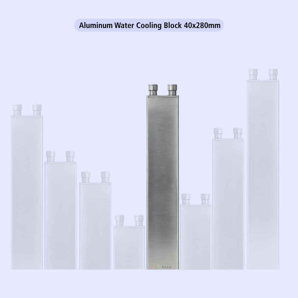 Same-Direction Aluminum Water Cooling Block for CPU/DIY Projects (Nozzles on Short-Side)