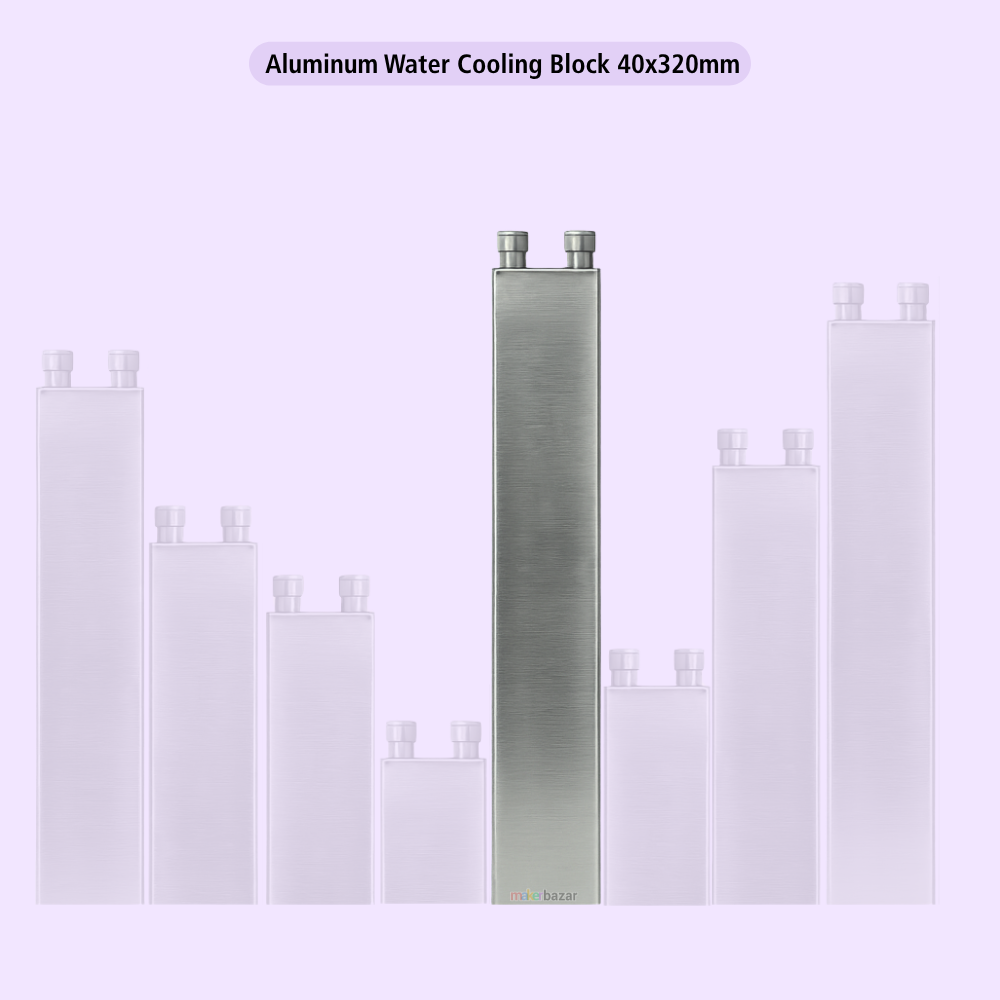 Same-Direction Aluminum Water Cooling Block for CPU/DIY Projects (Nozzles on Short-Side)