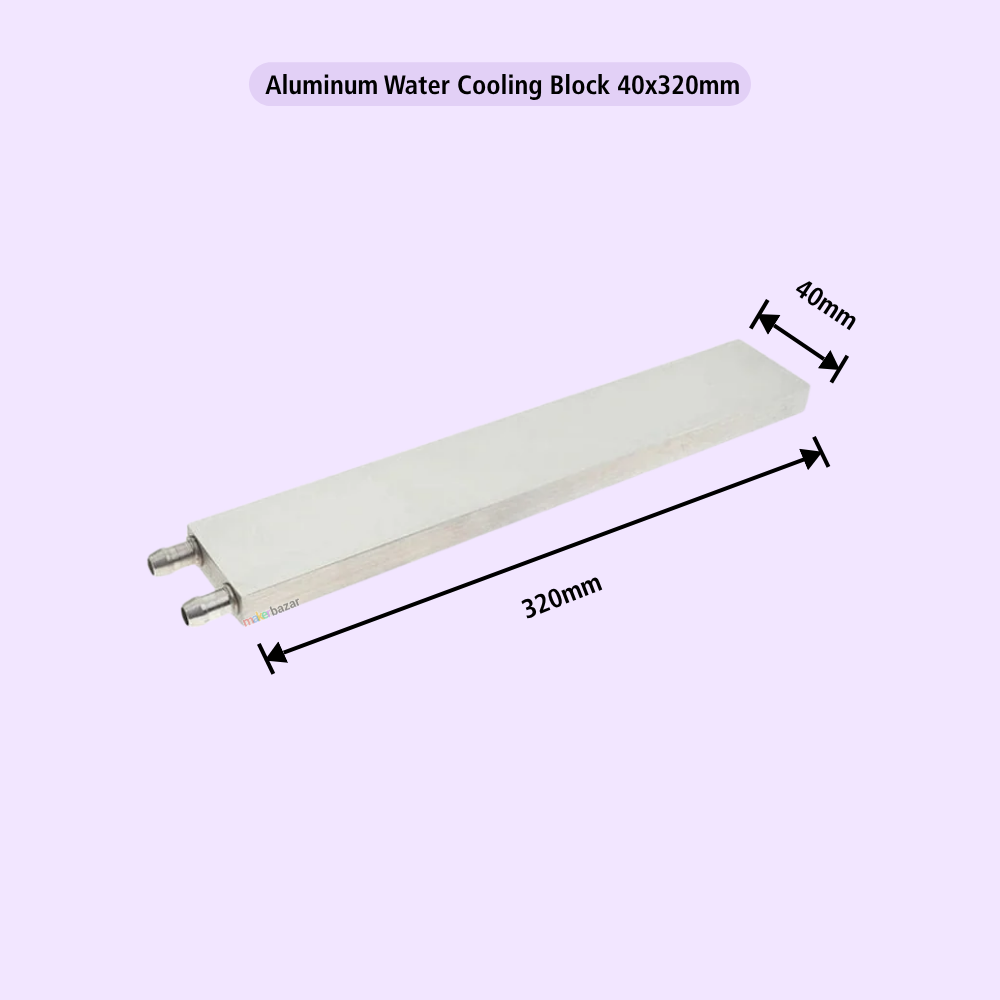 Same-Direction Aluminum Water Cooling Block for CPU/DIY Projects (Nozzles on Short-Side)