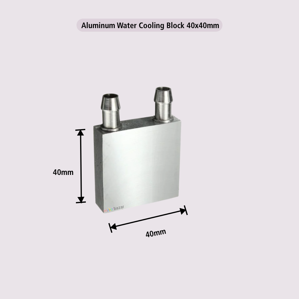 Same-Direction Aluminum Water Cooling Block for CPU/DIY Projects (Nozzles on Short-Side)