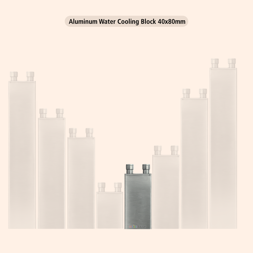 Same-Direction Aluminum Water Cooling Block for CPU/DIY Projects (Nozzles on Short-Side)