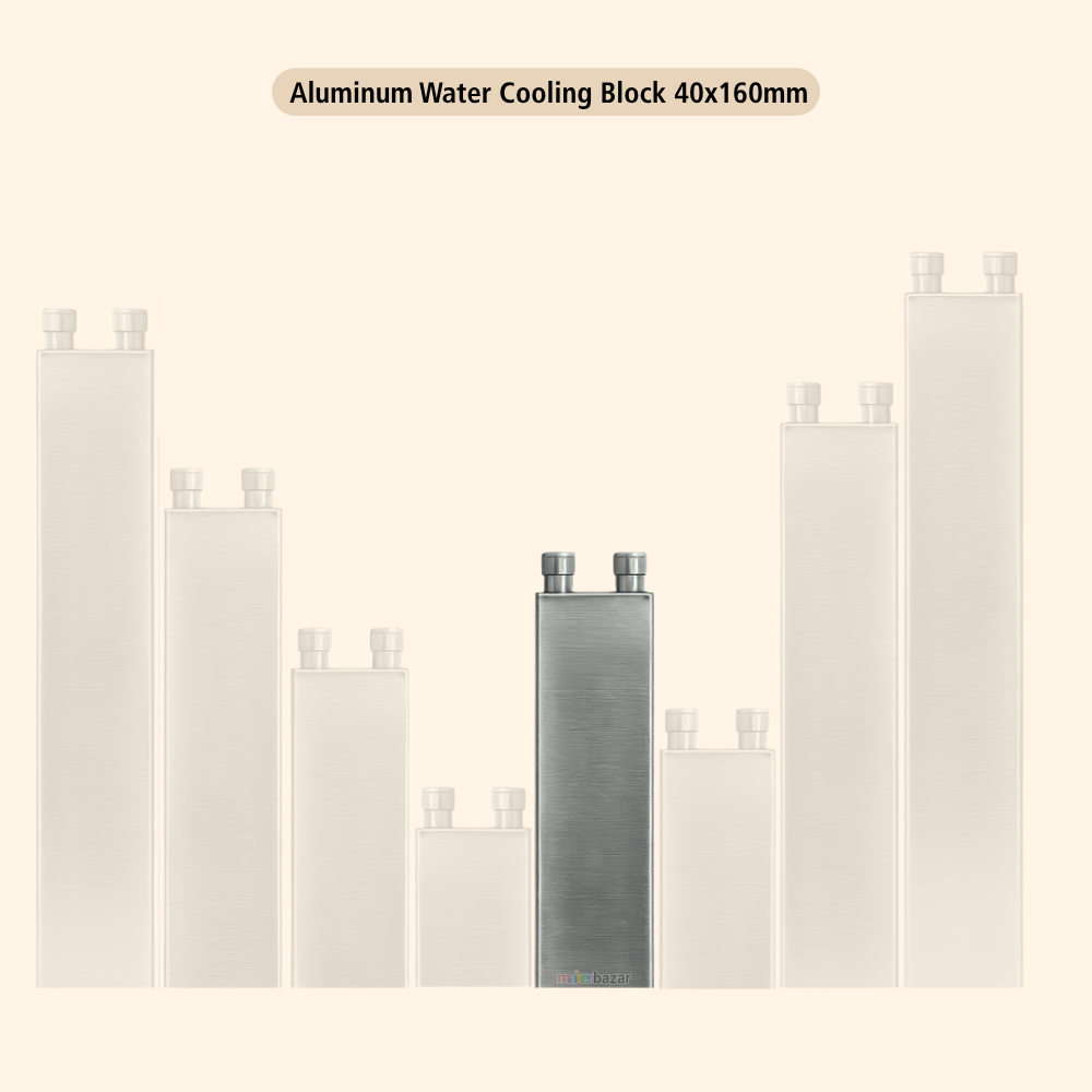 Same-Direction Aluminum Water Cooling Block for CPU/DIY Projects (Nozzles on Short-Side)