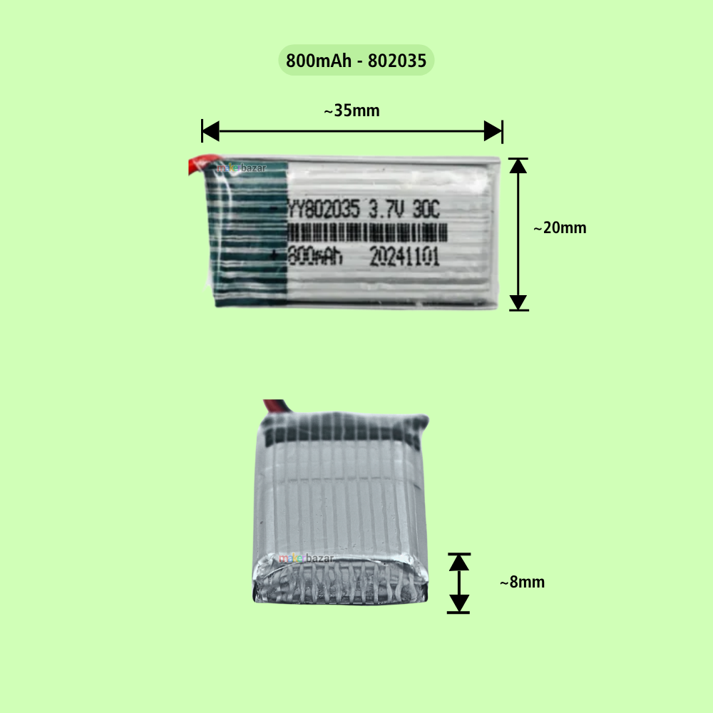 Generic: Drone Lipo Battery - Single Cell 3.7V Lithium Polymer Battery for Mini Drone