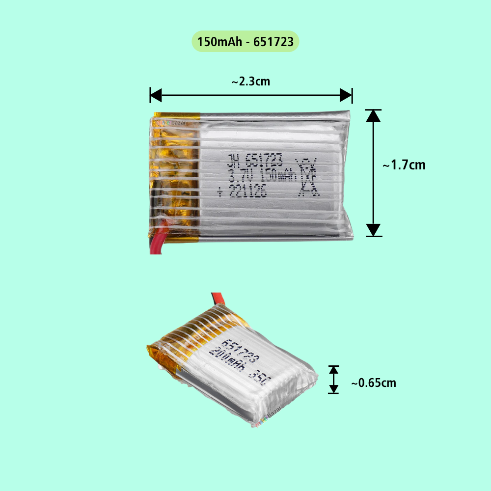 Generic: Drone Lipo Battery - Single Cell 3.7V Lithium Polymer Battery for Mini Drone