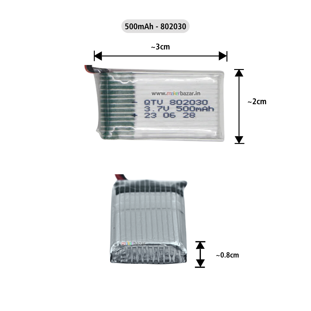 Generic: Drone Lipo Battery - Single Cell 3.7V Lithium Polymer Battery for Mini Drone