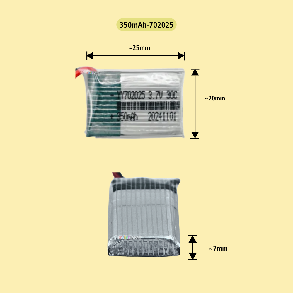 Generic: Drone Lipo Battery - Single Cell 3.7V Lithium Polymer Battery for Mini Drone