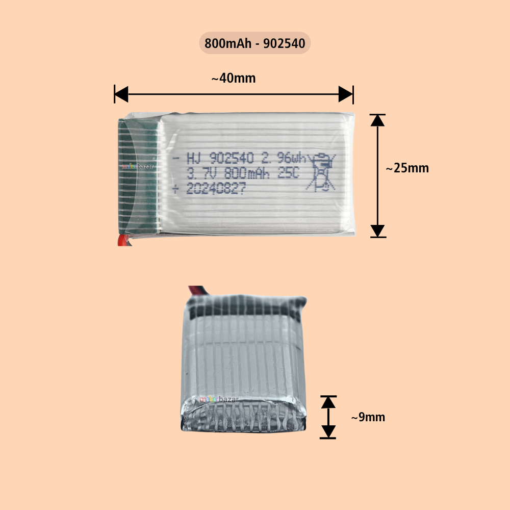 Generic: Drone Lipo Battery - Single Cell 3.7V Lithium Polymer Battery for Mini Drone