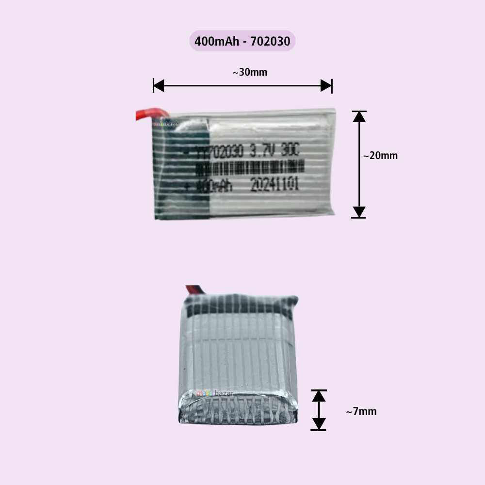 Generic: Drone Lipo Battery - Single Cell 3.7V Lithium Polymer Battery for Mini Drone