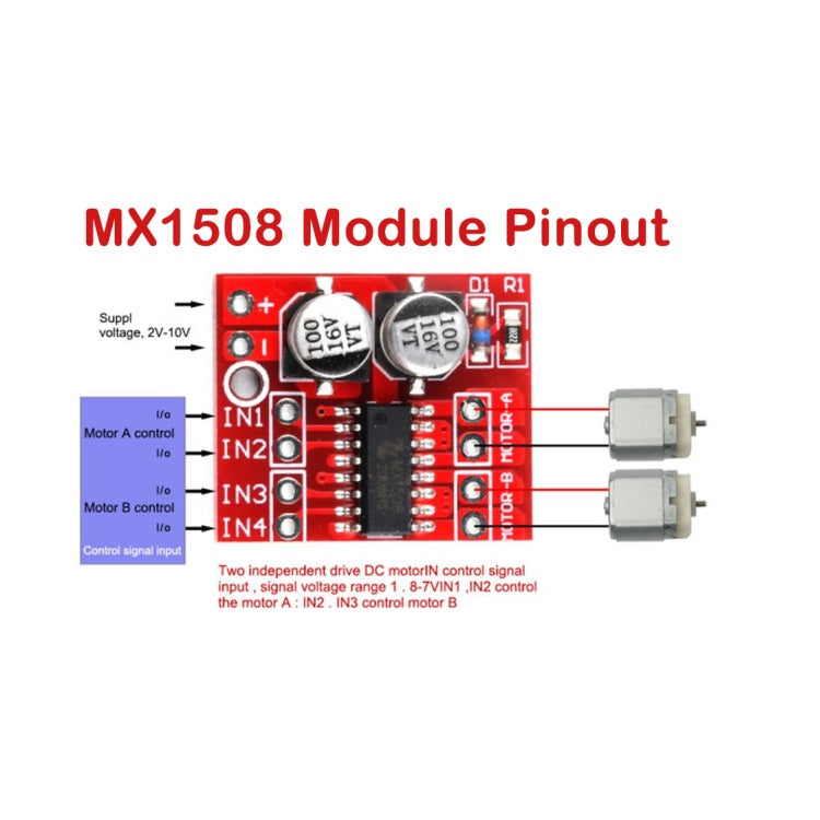 MX1508 Dual H Bridge DC PWM Stepper Motor Driver