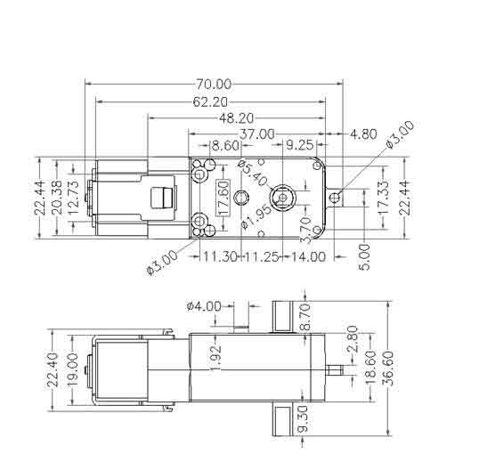 DC 3-6V TT Metal Robot Smart Gear BO Motor