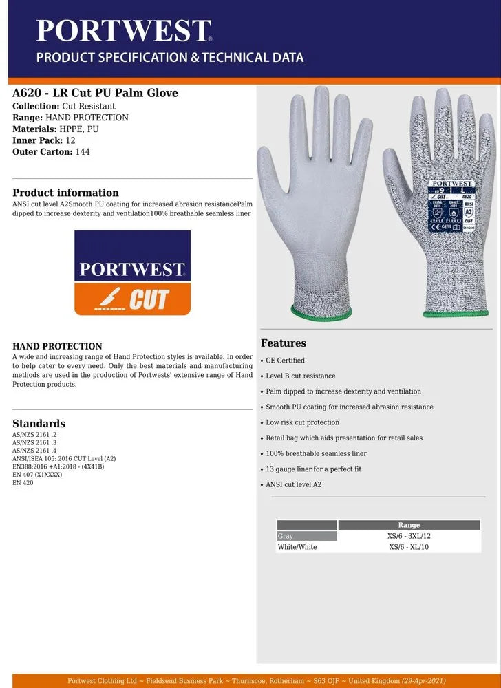 Portwest Cut Resistance Gloves