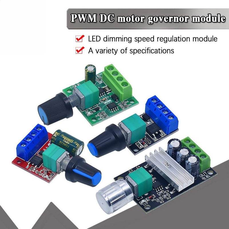 YINETTECH 2PCS DC Motor Speed Controller 1803BKW 1.8V 3V 5V 6V 12V 2A 32x35mm PWM Electronic Governor Controller For DC Motors Fans Fish Tank Oxygen Pumps