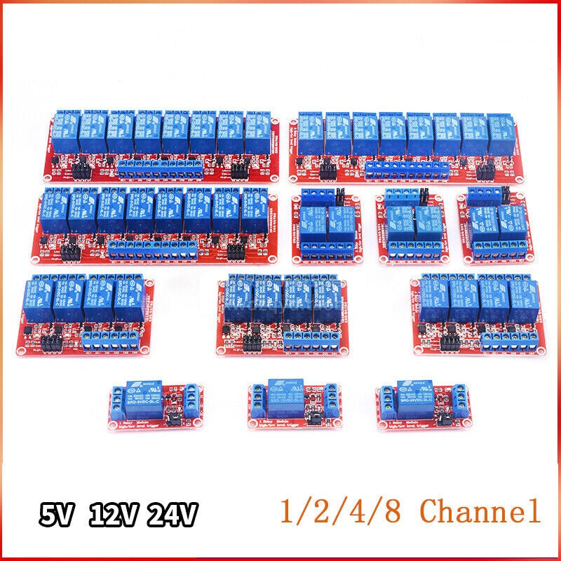 Red Rail Module Red Relay Board Module with High/Low Level Trigger Optocoupler