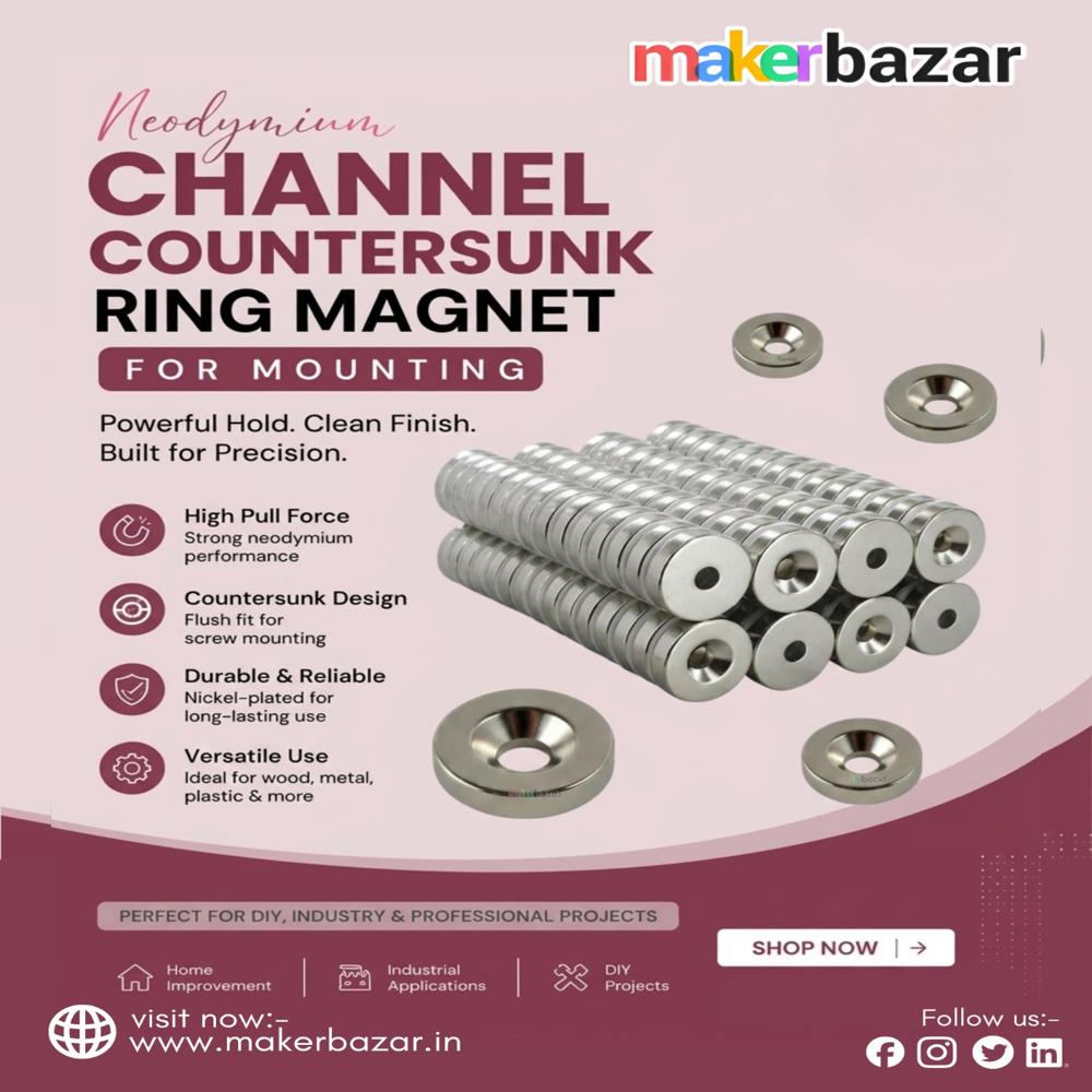 Neodymium Channel Countersunk Ring Magnet for Mounting
