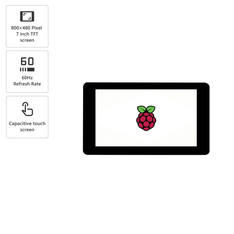 Waveshare 7inch 800x480 Capacitive Touch Display for Raspberry Pi, DSI Interface [19885]