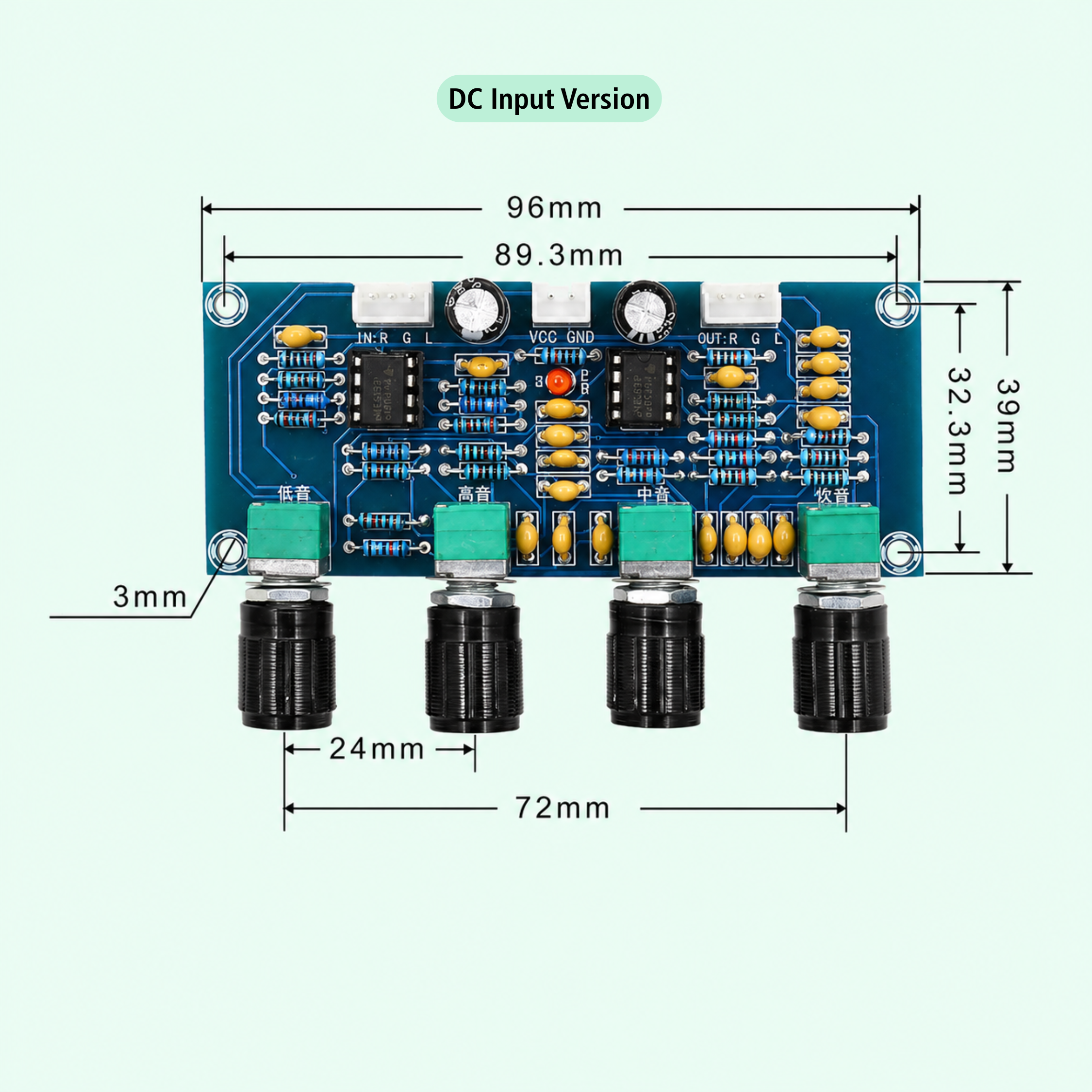 XH-A901 NE5532 Tone Board Pre-Amplifier with Bass & Treble Control (AC/DC version)