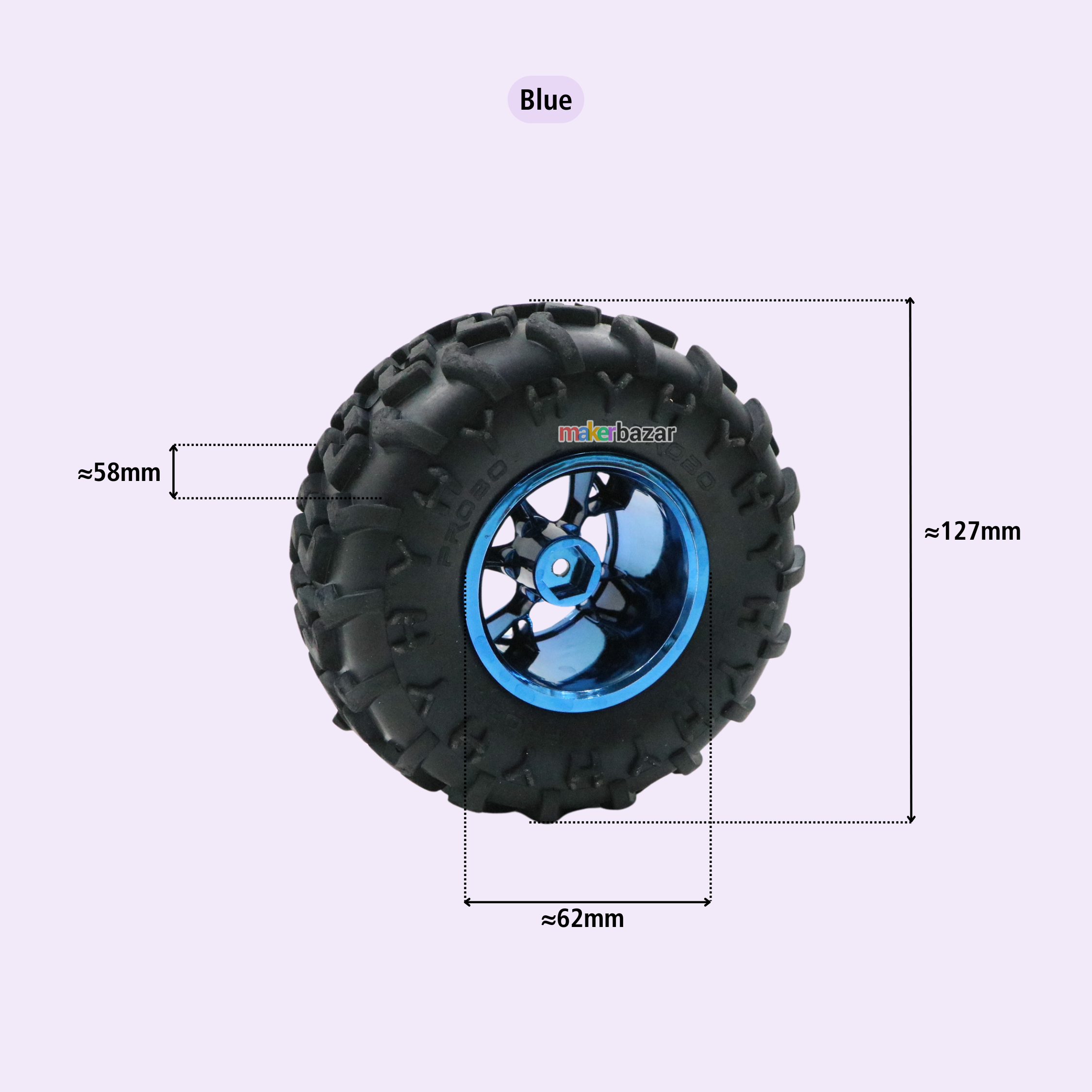 125mm 5-Rim Monster Off Road Wheel for Smart Car ATV (Hex Shaft)