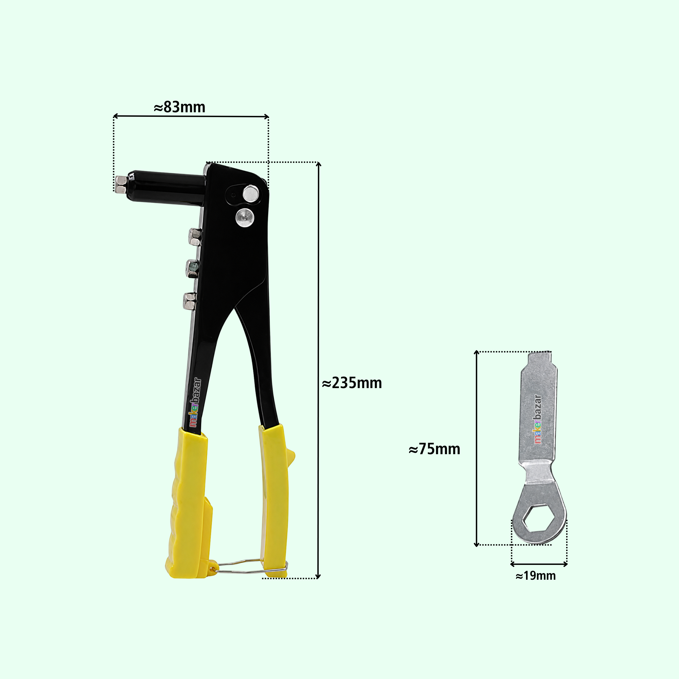 9.5-Inch Hand Rivet Gun Tool for Blind Pop Rivets