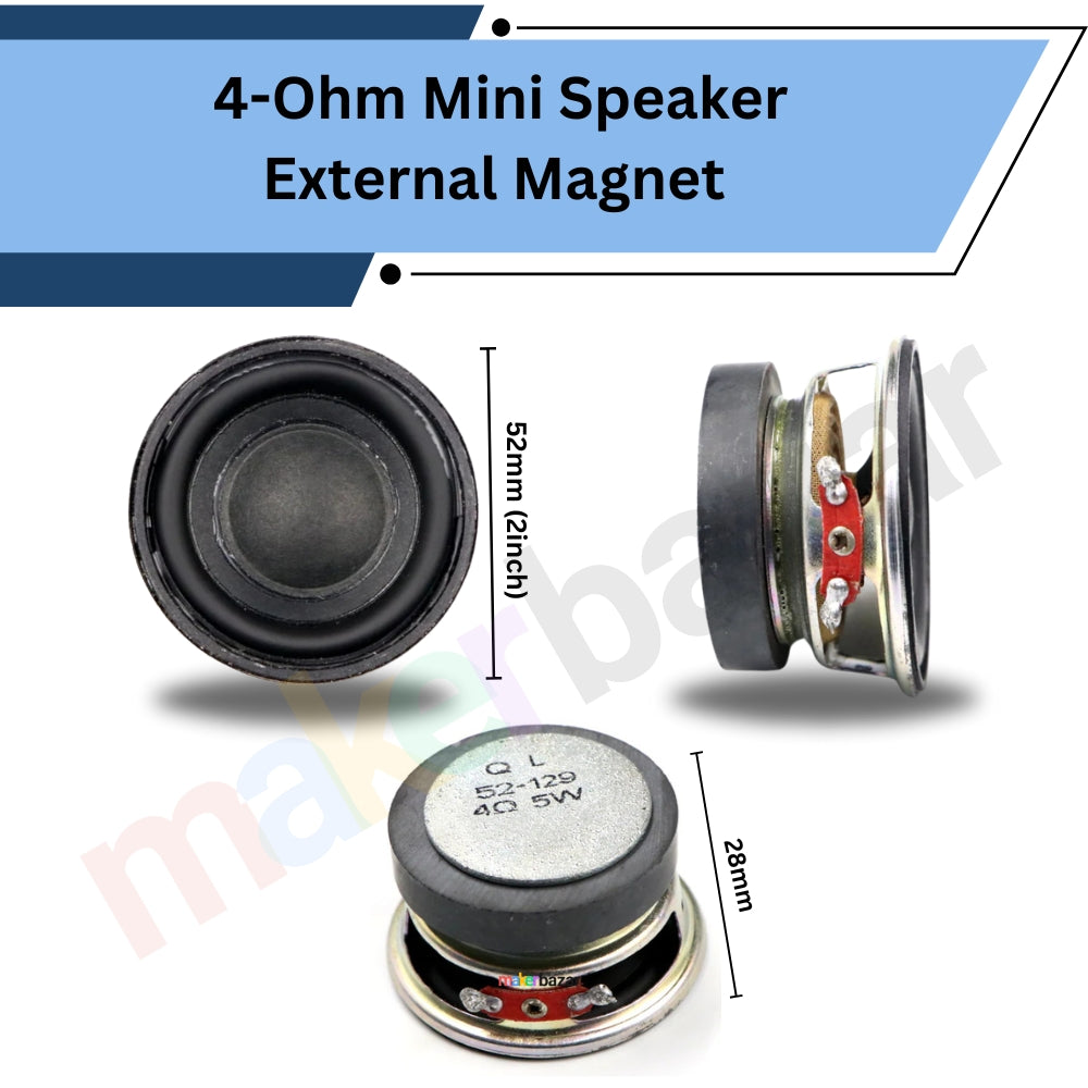 4-Ohm Mini External Magnet Speakers Metal Body