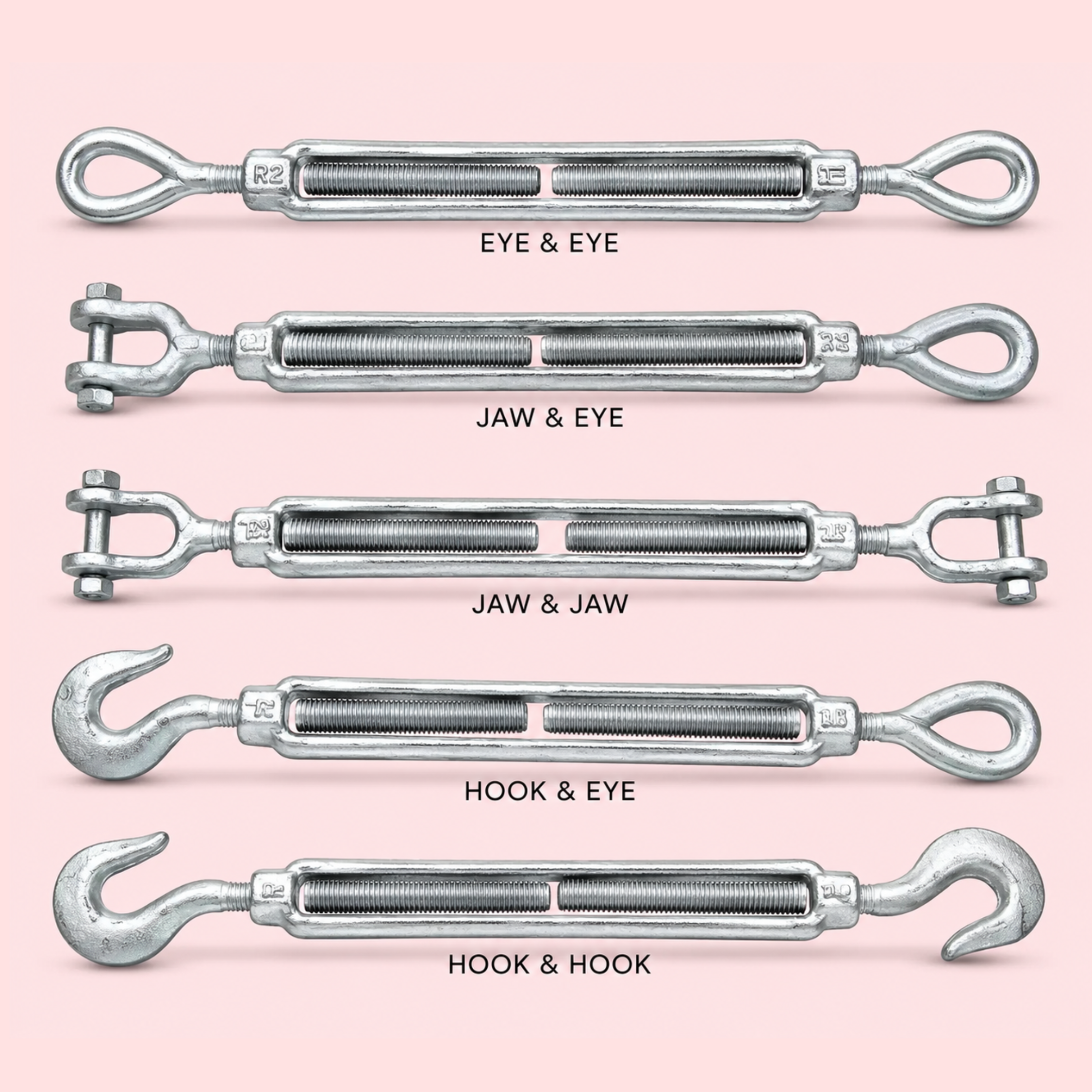 GI Hook & Eye Turnbuckle Hook Wire Rope Tensioner