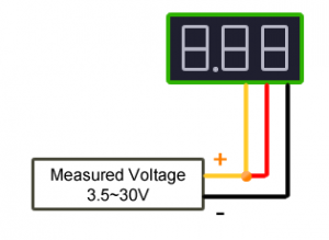 0.36in 30v 3-Wire 3-Digit DC Voltmeter Gauge Tester Module
