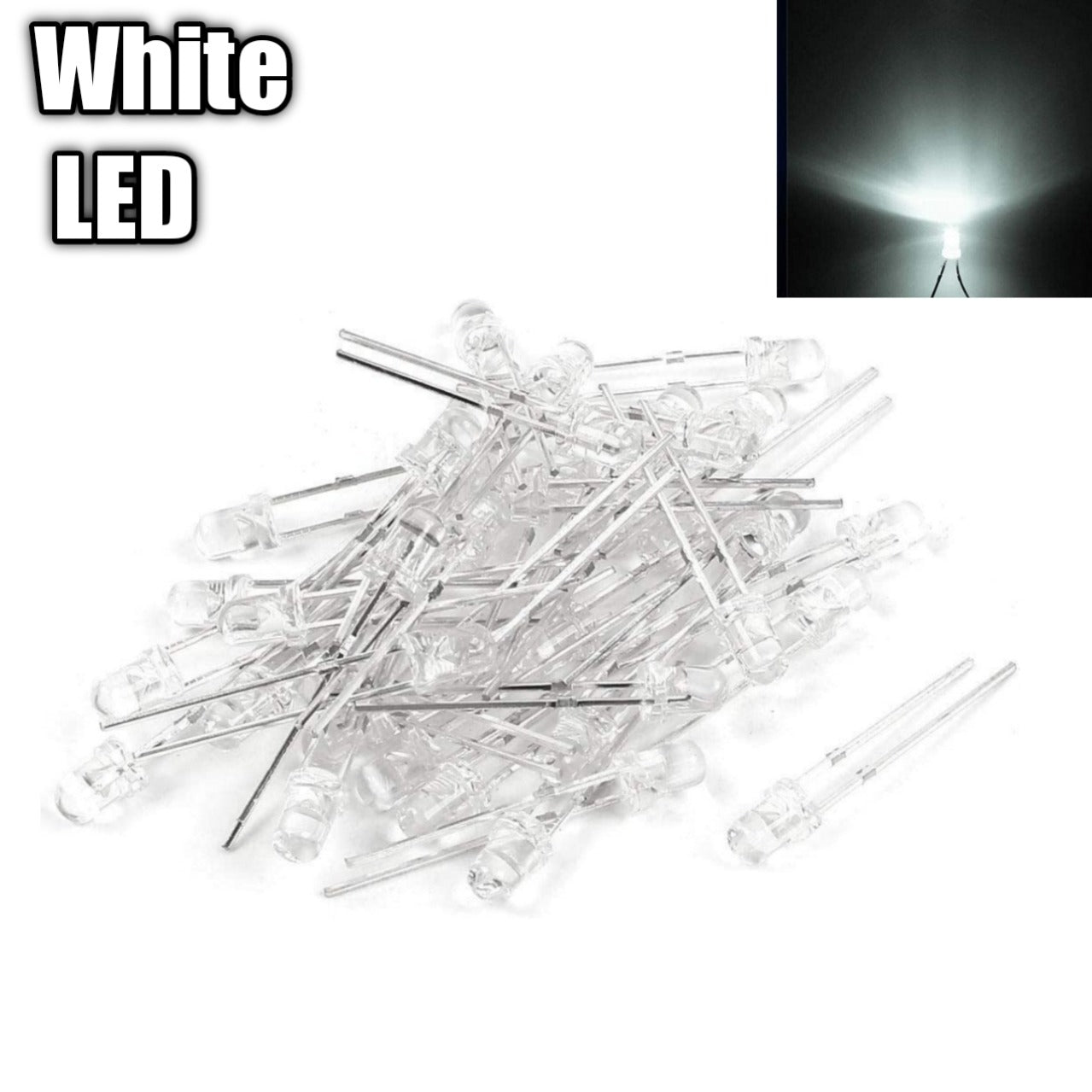 2pin 3mm DIP LED Round Top Diffused Type