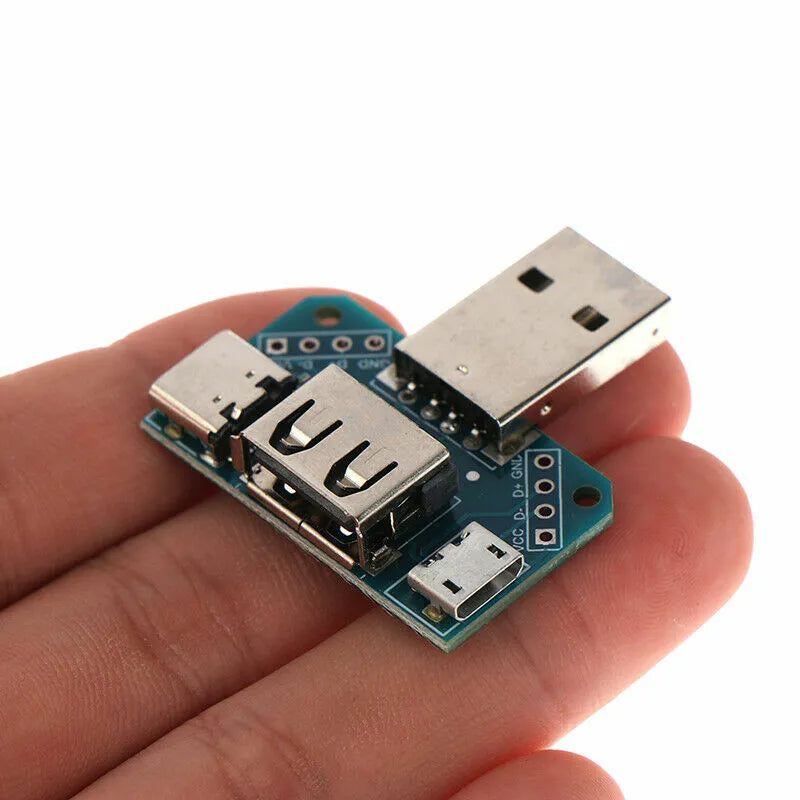 XY-USB Adapter Board Male to Female Micro-USB/Type-C/USB-A