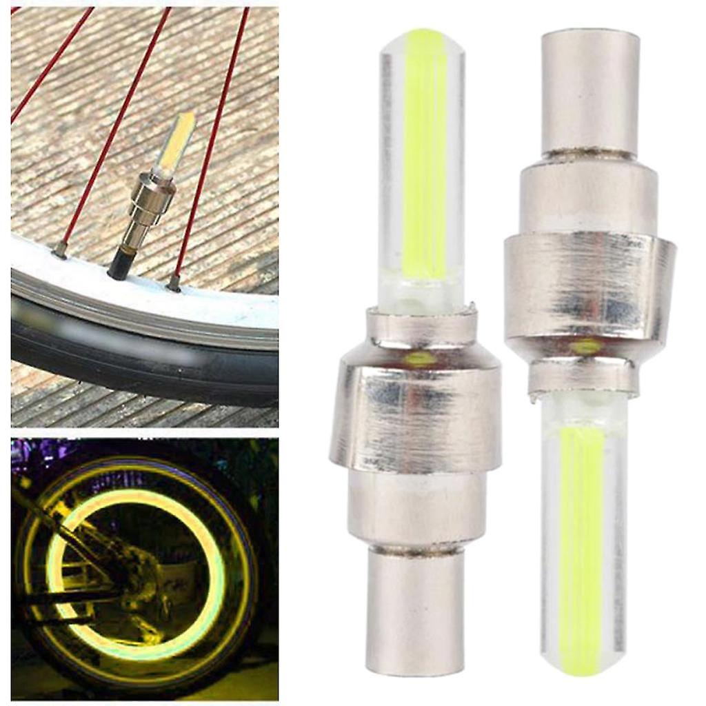 LED Flash Light Lamp For Bicycle Wheel Valve Sealing Caps (2pcs)